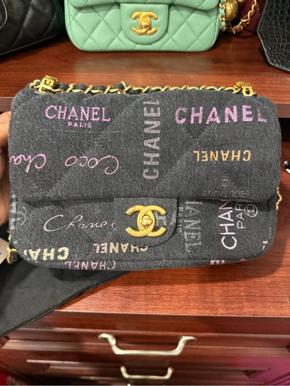Chanel Black Denim Flap
